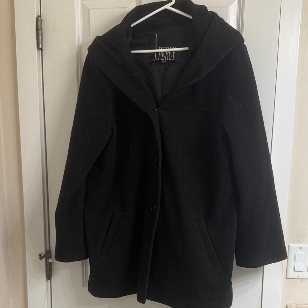Women's Elegant Black Pea Coat